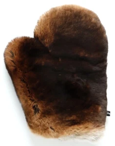 Fourrure Gants Wellness Rex Fourrure Castor Massage Câlins Érotique Nature Braun - Bild 1 von 5