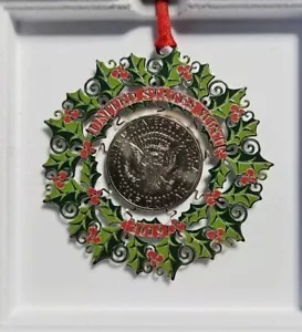 NEW 2019 US Mint Christmas Ornament Kennedy Half Dollar 50c Uncirculated OGP COA - Picture 1 of 6