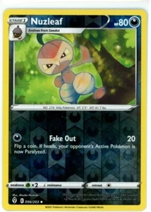 Pokemon TCG Nuzleaf 096/203 Swsh07: Evolving Skies Reverse Holo - Picture 1 of 1