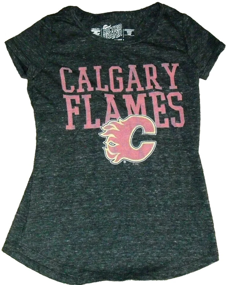 Calgary Flames niñas niños jóvenes talla Camiseta Top Grande Nueva Hockey Foto 1 de 3