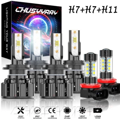 For Mercedes-Benz S430 2003-2006 6x Combo LED Hi/Lo Headlight + Fog Light Bulbs - Image 1 of 4