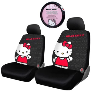 For Toyota New Hello Kitty Car Truck Seat Covers with Steering Wheel Cover Set - Picture 1 of 8