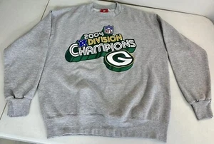 Vintage Green Bay Packers Sweatshirt Size Large 2004 Division Champions Gray - Picture 1 of 11