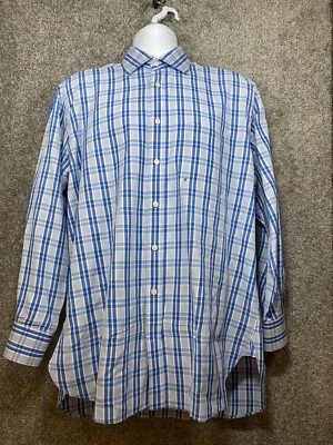 Camisa de vestir Charles Tyrwhitt 16,5 34 abotonada manga larga a cuadros monograma puño Foto 1 de 4