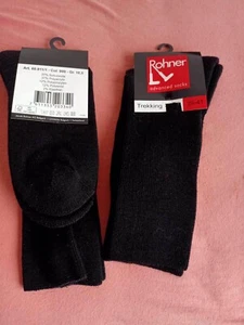 3 Paar Rohner Trekking Socken Unisex - NEU,Größe M,schwarz - Bild 1 von 2