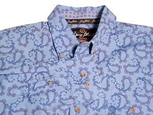 Wrangler George Straight Men's Size XL Blue Paisley Button Down Shirt - Picture 1 of 5