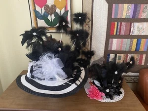 Womens Wide Brim Derby Hat & Mini Me Matching Kid Derby Hat - Picture 1 of 19