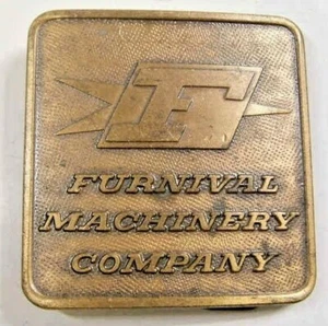 Hebilla de cinturón de empresa de maquinaria de muebles de metal pesado vintage 43830 - Imagen 1 de 4