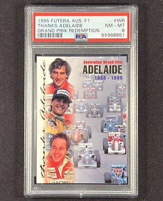 AYRTON SENNA & MICHAEL SCHUMACHER 1995 Futera Formula One F1 Card #/3000 PSA 8 - image 1 of 2