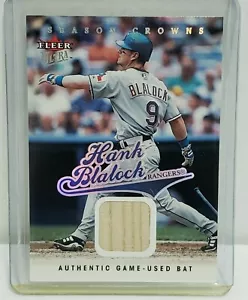 Hank Blalock Texas Rangers 2004 Fleer Ultra Temporada Corona Juego Usado Tarjeta de Murciélago/399 - Imagen 1 de 7