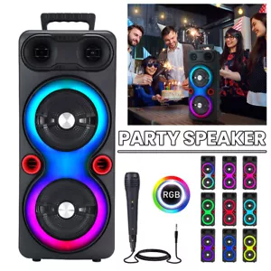 1XTragbarer Bluetooth 5.2Lautsprecher Subwoofer Musikbox LED mit Mikrofon Stereo - Bild 1 von 21