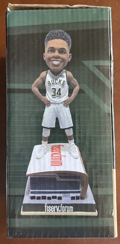 2019 Milwaukee Bucks Giannis Antetokounmpo MVP Fiserv Forum Bobblehead in Box Cover