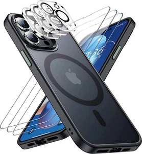 Magnetic Case Design for iPhone 14 Pro &3 Pack Tempered Glass Screen Protector - Picture 1 of 7