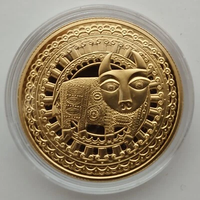 ¡Exclusivo! Moneda de cobre-níquel Tauro 2009 de 1 rublo Bielorrusia. Versión dorada 49 uds. Foto 1 de 4
