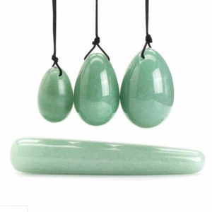3Pcs/Set Green Aventurine Quartz Yoni Egg Kegel Exercise + 1Pcs Massage St s _yi - Picture 1 of 9