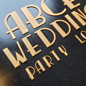 Wooden Letters Elegant Art Deco MDF 10-60cm Decoration Scrapbook Embellishments - Picture 1 of 10