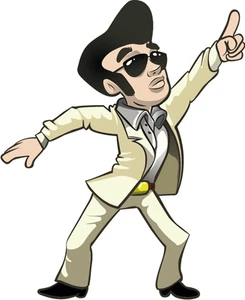 "Cartoon lustig Elvis Presley tanzendes Auto Stoßstange Aufkleber Aufkleber 4"" x 5" - Bild 1 von 1