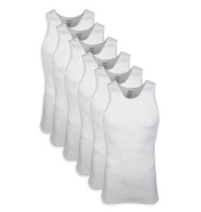 Gildan Mens A-Shirts 6PK White SM-3XL ( Slightly Imperfect) - Picture 1 of 2