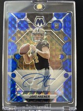 2023 Mosaic Jake Haener Mosaic Blue Prizm Auto /99 #325 Rookie Card RC Saints SP