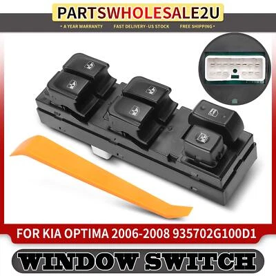 Interruptor de ventana eléctrica del lado del conductor delantero izquierdo 1 pieza para Kia Optima 2006-2008 14 hojas Foto 1 de 4