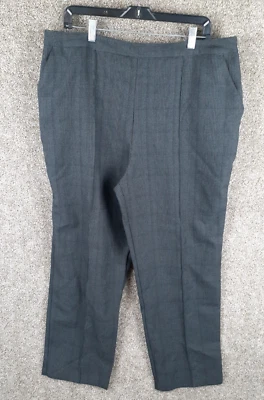 White Stag Pull On Houndstooth Pant Womens 16 Avg Gray High Rise Pockets Stretch - Image 1 of 4