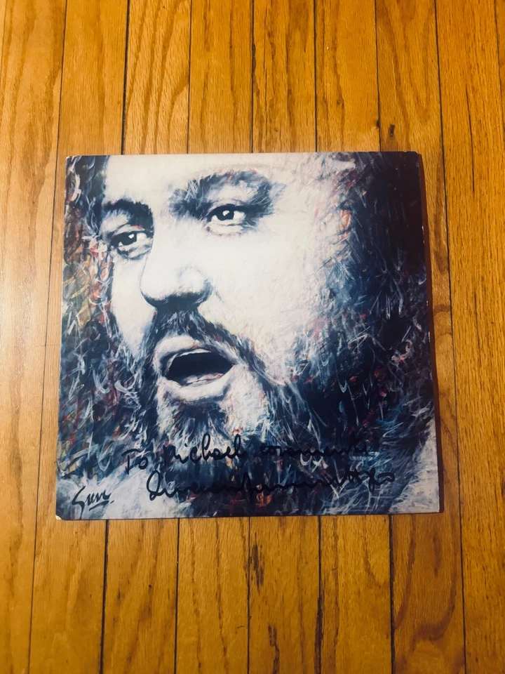 RARE Vintage Luciano Pavarotti Personally Signed  Verismo Arias Vinyl Original - Image 1 of 4