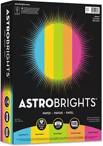 99608 Color Paper --Inch Bright-Inch Assortment 8 1/2 X 11 5 Colors 24Lb 500 She - Picture 1 of 5