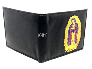Portafoglio uomo nero Guadalupe stampa bi-fold - Foto 1 di 4