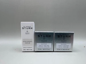 DR BARBARA STURM SET 3 PEZZI CREMA VISO SUPER ANTIETÀ + CREMA OCCHI + SIERO - Foto 1 di 1
