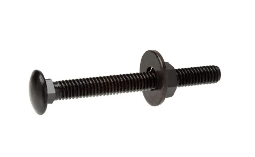 Black Finish Carriage Bolts, 5/16” X 3”, Pack of 3 - Image 1 of 1