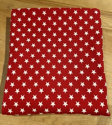Red With White Stars Fabric 2 Yards Woven Cotton Blend 44” Wide  - Image 1 of 4
