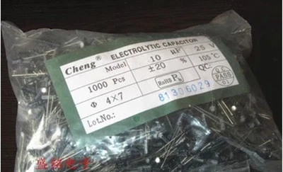 SMW 1000pcs 10uF 25V Electrolytic Capacitor 25V 10UF 4x7mm