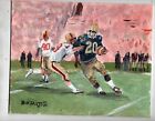 Original 8x 10 Bill Paxton Painting Boston College vs Notre Dame Football Game