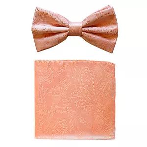 Nueva pajarita formal de poliéster para hombre preatada_hankie cachemira melocotón boda - Imagen 1 de 3