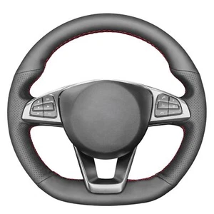 Hand-Sewing Steering Wheel Wrap Cover Leather Interior Wrap For Benz W176 W205 - Picture 1 of 9