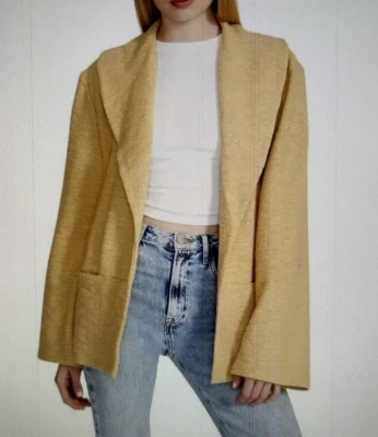 STEVE MADDEN открытый передний широкий шаль воротник куртка свитер в желтый размер M - Изображение 1 из 4