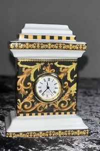 Versace by Rosenthal Miniture Schreibtischmantel Uhr Medusa schwarz gelbgold sammeln - Bild 1 von 16