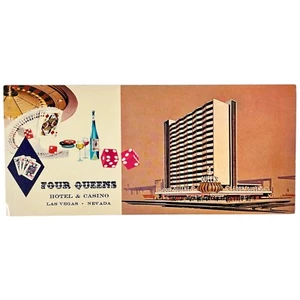 Vintage 1969 Old Las Vegas Casino Postcard Four Queens Fremont St. Architectural - Picture 1 of 3