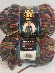 Lion Brand Suede Yarn Lot of 2 Skeins VINEYARD Color 202 Same Dye Lot 2.75oz NWT - Picture 1 of 10