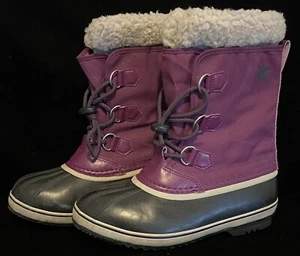 SOREL Boots Women’s Size 6 Plum Waterproof Winter Snow Thick Fleece Lined - Picture 1 of 8