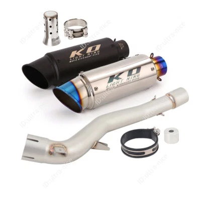 Черная средняя соединительная труба глушителя 51 мм для выхлопной системы Honda VFR1200X 2012-2020 годов выпуска - Изображение 1 из 4