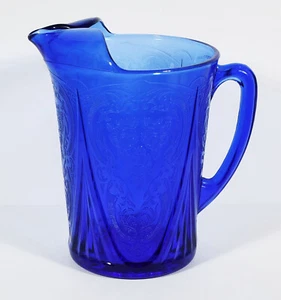 Hazel Atlas Blue Royal Lace gerade Seite Krug 48oz 8" zu Eislippe - Bild 1 von 6