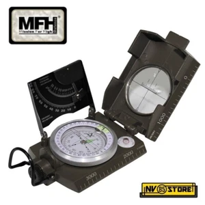 Bussola Militare Military Compass MFH Modello ITALIA in Metallo Metal Body OD - Imagen 1 de 1