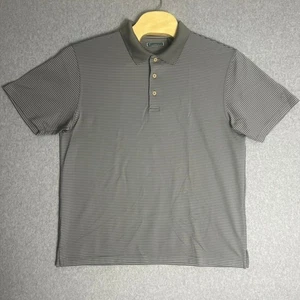 Cubavera Herren Poloshirt grau gestreift Golf Kurzarm Freizeit Größe XL - Bild 1 von 6