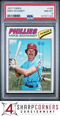 Mike Schmidt Phillies Hof 1977 Topps #140 PSA 8 Foto 1 de 3