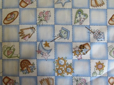 1 yd MODA Lori Gardner Patchwork Quilt Block GARDEN WHIMSY PRINT Cotton Fabric - Image 1 of 4