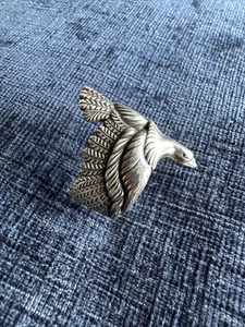Vintage Sterling Silber Adler Vogel Biker Goth Ring - Bild 1 von 10