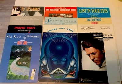 13 Sheet Music Lot Billy Joel Robert Palmer Journey Phill Collins Debbie Gibson - Image 1 of 4