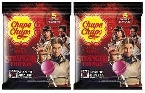 2 CHUPA CHUPS STRANGER THINGS Edition Bags Mystery Flavor Lollipops 120g - Picture 1 of 7