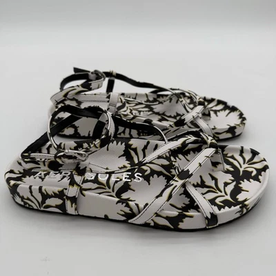 Sandalias Aerosoles Confort Plantilla Blanco/Negro Estampado Floral Imitación Cuero Nuevas Sin Caja 7 Foto 1 de 4